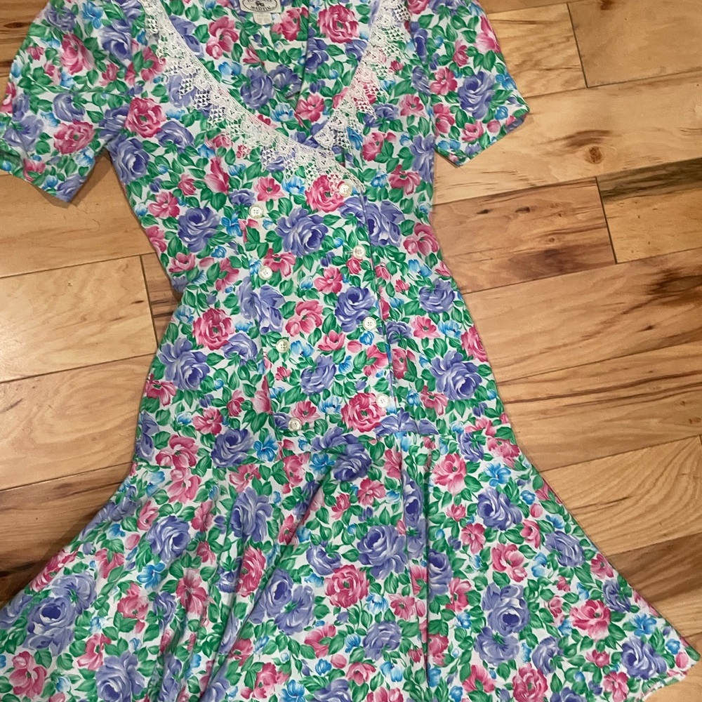 Jonathan Martin Blue Flutter Sleeve Wrap Midi Dress